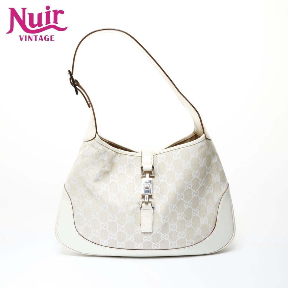 Gucci GG Canvas Hobo Bag Jackie White